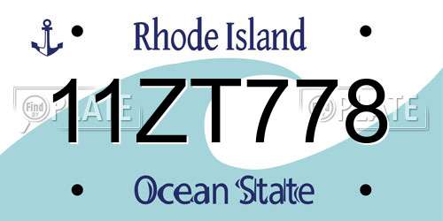11ZT778 Rhode Island License Plate
