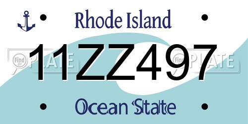 11ZZ497 Rhode Island License Plate