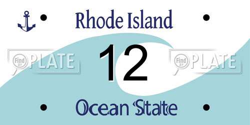 12 Rhode Island License Plate