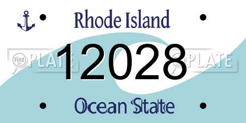 12028 Rhode Island License Plate