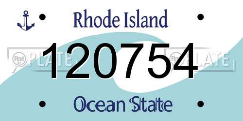120754 Rhode Island License Plate
