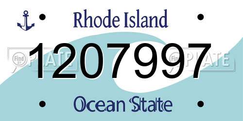1207997 Rhode Island License Plate