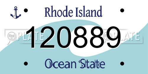 120889 Rhode Island License Plate