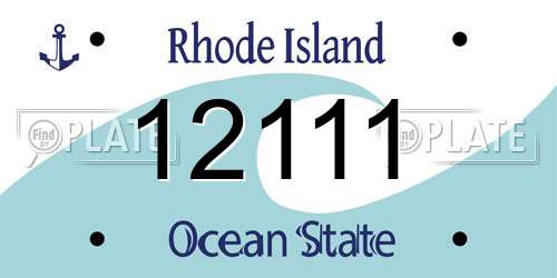 12111 Rhode Island License Plate