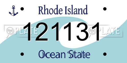 121131 Rhode Island License Plate