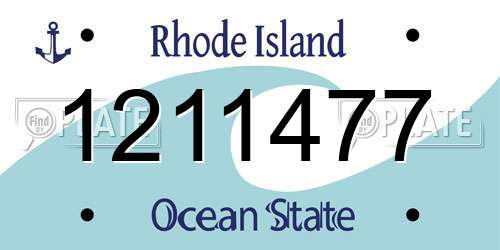 1211477 Rhode Island License Plate