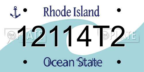 12114T2 Rhode Island License Plate