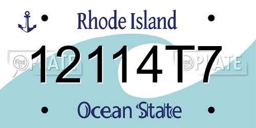 12114T7 Rhode Island License Plate