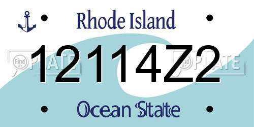 12114Z2 Rhode Island License Plate