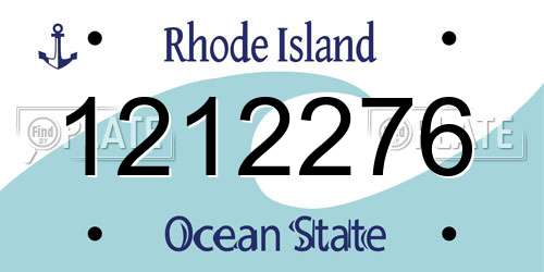 1212276 Rhode Island License Plate