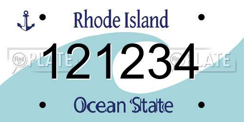 121234 Rhode Island License Plate