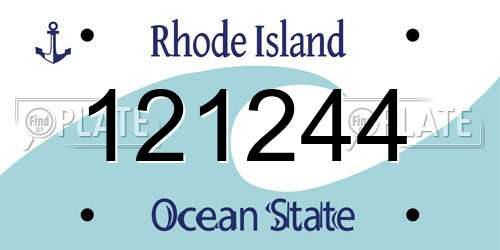 121244 Rhode Island License Plate