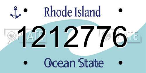 1212776 Rhode Island License Plate