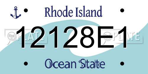 12128E1 Rhode Island License Plate