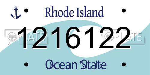 1216122 Rhode Island License Plate