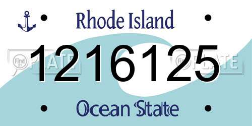 1216125 Rhode Island License Plate
