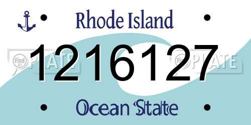 1216127 Rhode Island License Plate