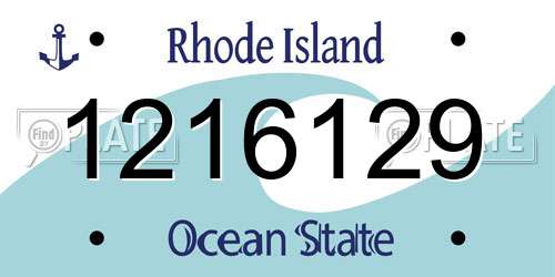 1216129 Rhode Island License Plate