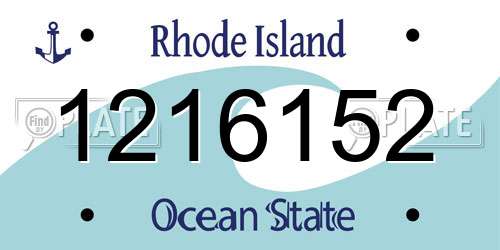 1216152 Rhode Island License Plate