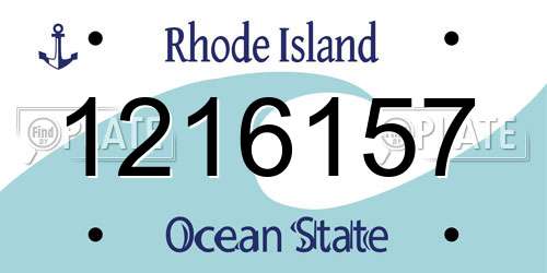 1216157 Rhode Island License Plate