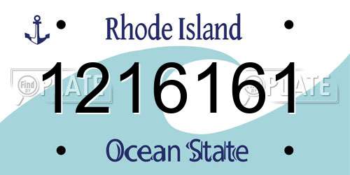 1216161 Rhode Island License Plate