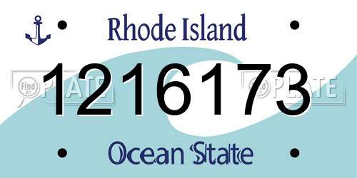 1216173 Rhode Island License Plate