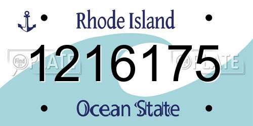 1216175 Rhode Island License Plate
