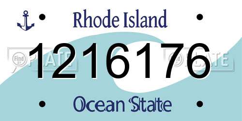 1216176 Rhode Island License Plate