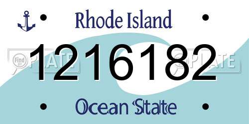 1216182 Rhode Island License Plate