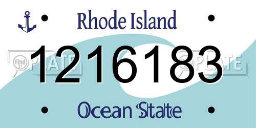 1216183 Rhode Island License Plate