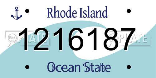 1216187 Rhode Island License Plate