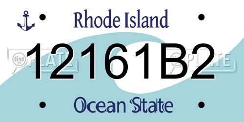 12161B2 Rhode Island License Plate
