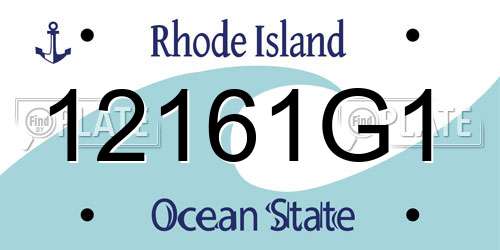 12161G1 Rhode Island License Plate