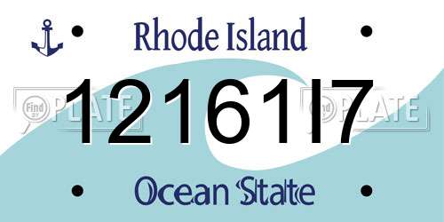 12161I7 Rhode Island License Plate