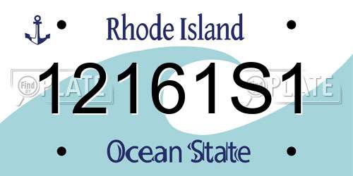 12161S1 Rhode Island License Plate