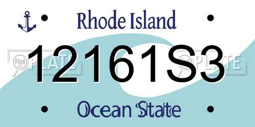 12161S3 Rhode Island License Plate