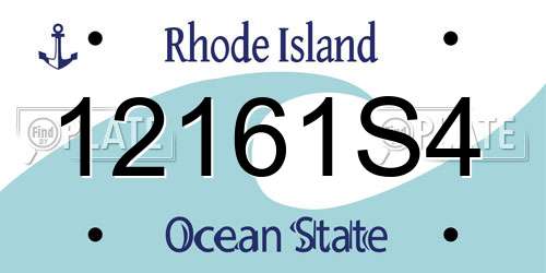 12161S4 Rhode Island License Plate