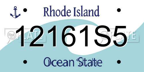12161S5 Rhode Island License Plate