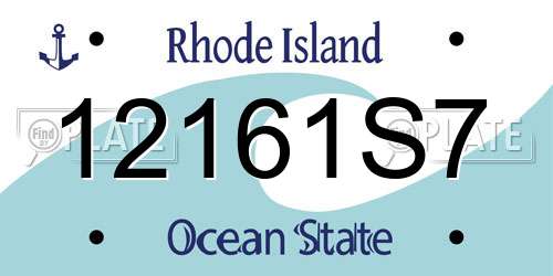 12161S7 Rhode Island License Plate