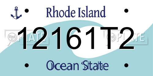 12161T2 Rhode Island License Plate