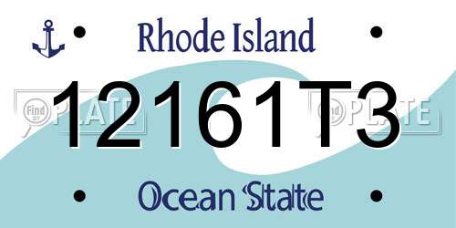 12161T3 Rhode Island License Plate