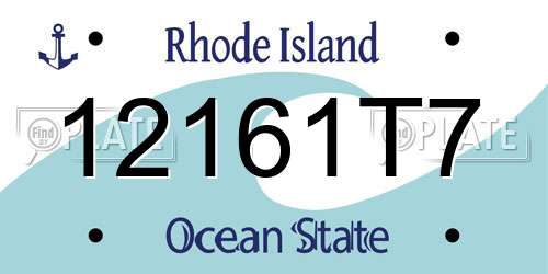 12161T7 Rhode Island License Plate