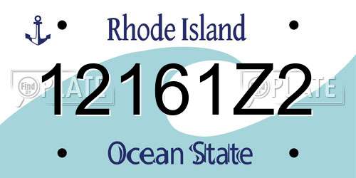 12161Z2 Rhode Island License Plate