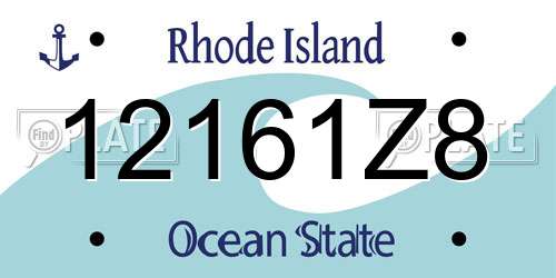12161Z8 Rhode Island License Plate