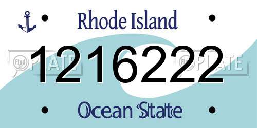 1216222 Rhode Island License Plate
