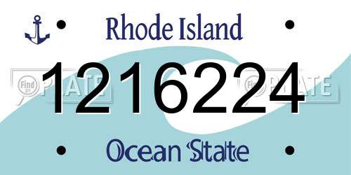1216224 Rhode Island License Plate