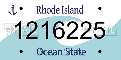 1216225 Rhode Island License Plate