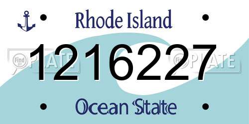 1216227 Rhode Island License Plate