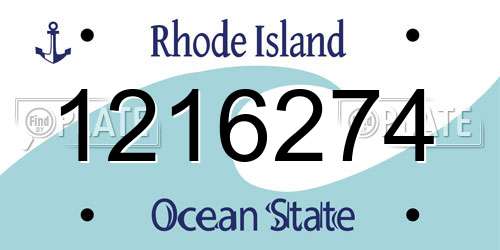 1216274 Rhode Island License Plate