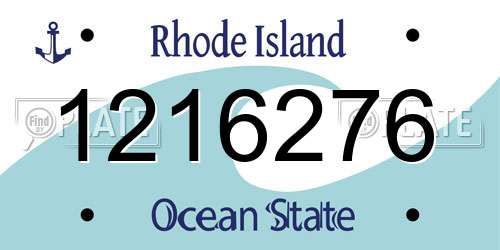 1216276 Rhode Island License Plate